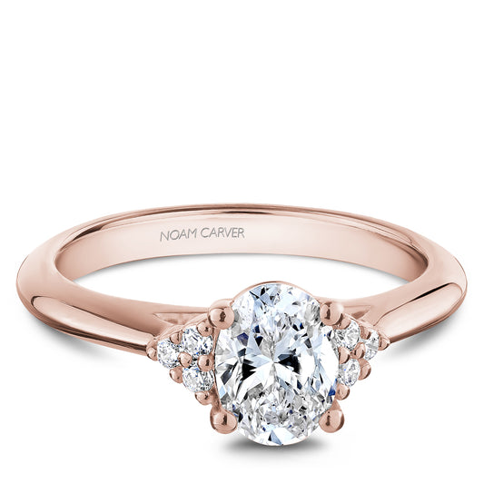 Noam Carver Engagement Ring Rose 18k Gold With 6 RD TCW 0.08ct