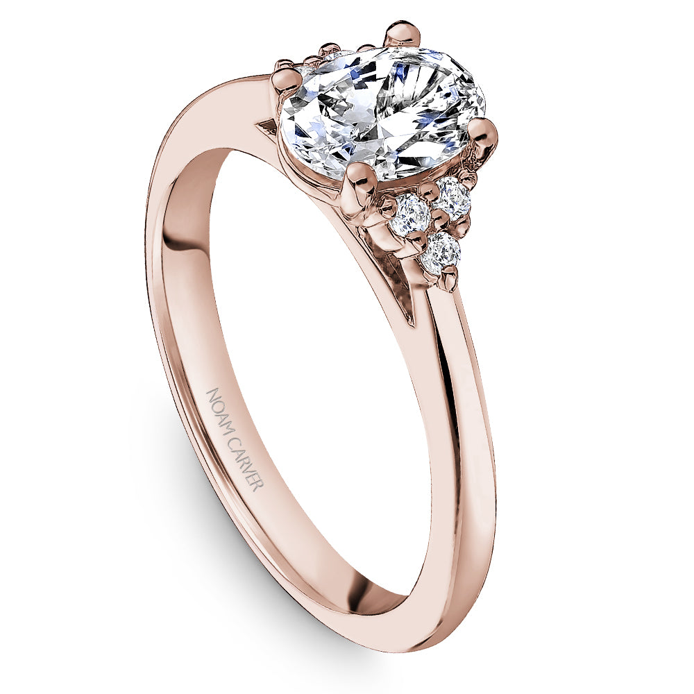 Noam Carver Engagement Ring Rose 14k Gold With 6 RD TCW 0.08ct