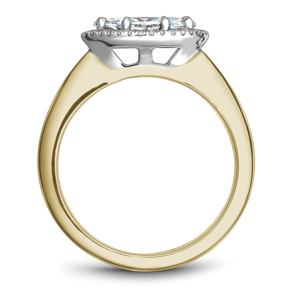 Noam Carver Engagement Ring Yellow & White 14k Gold With 26 RD TCW 0.08ct