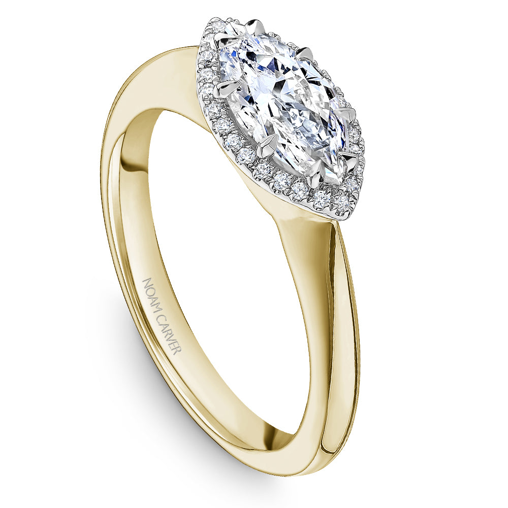 Noam Carver Engagement Ring Yellow & White 18k Gold With 26 RD TCW 0.08ct