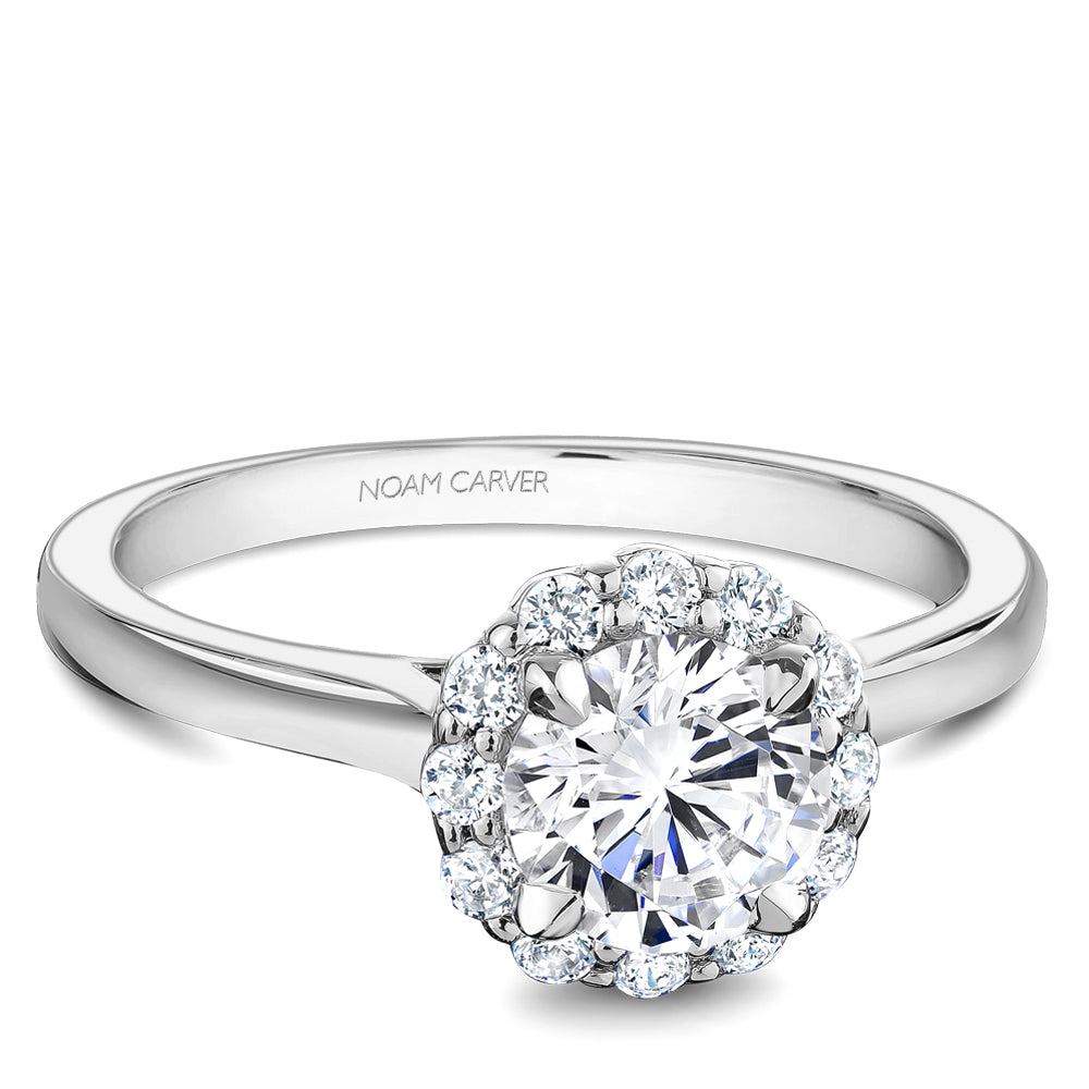 Noam Carver Engagement Ring White 18k Gold With 12 RD TCW 0.25ct