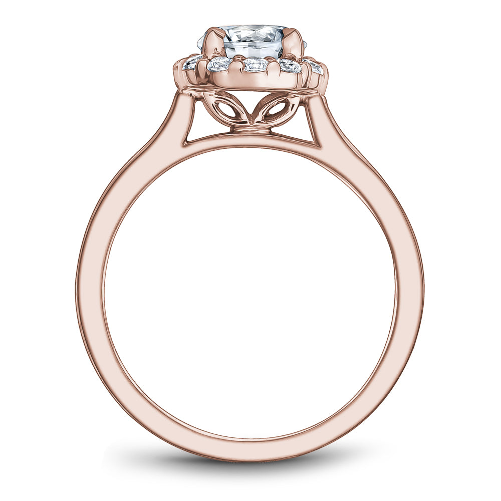 Noam Carver Engagement Ring Rose 14k Gold With 12 RD TCW 0.25ct