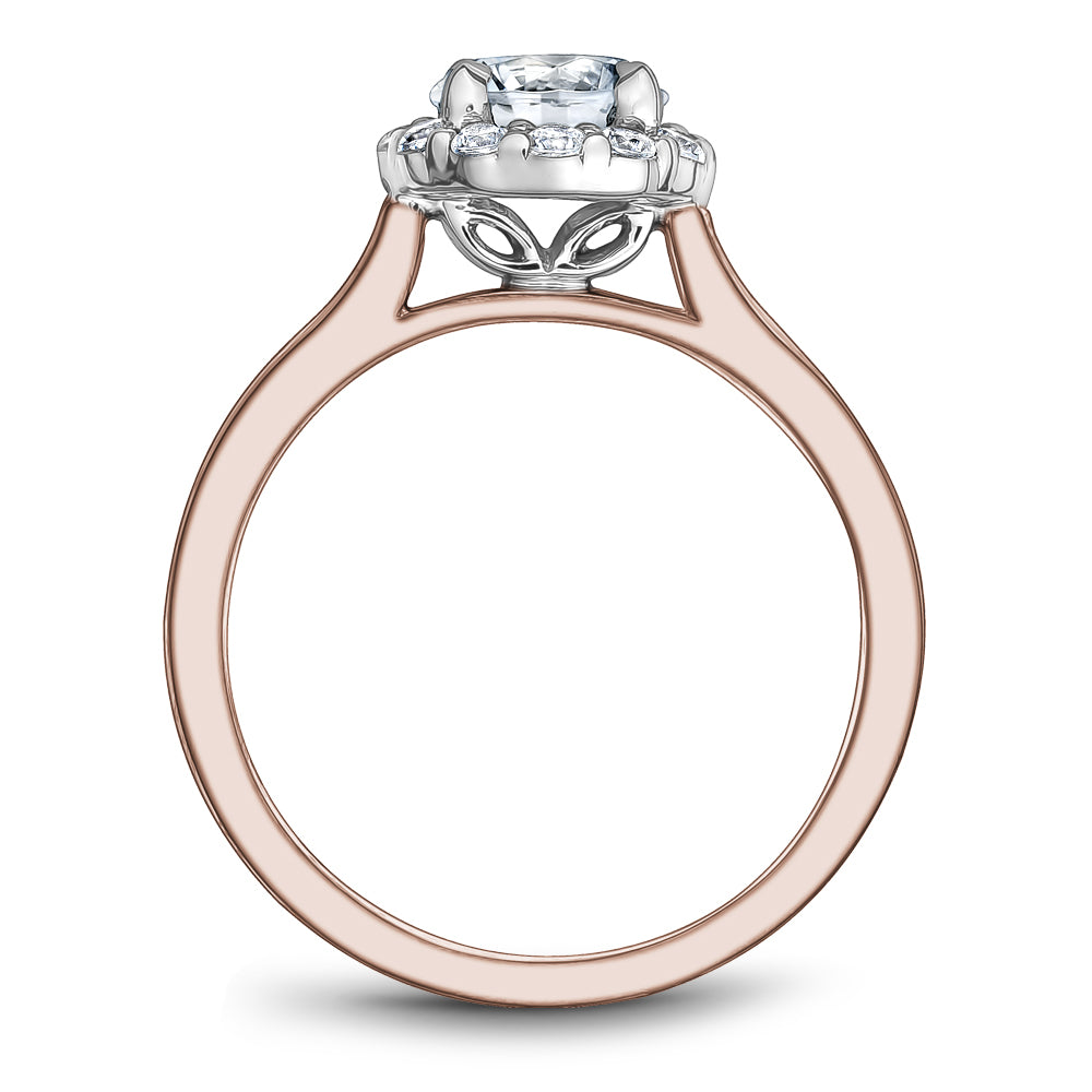 Noam Carver Engagement Ring Rose & White 14k Gold With 12 RD TCW 0.25ct