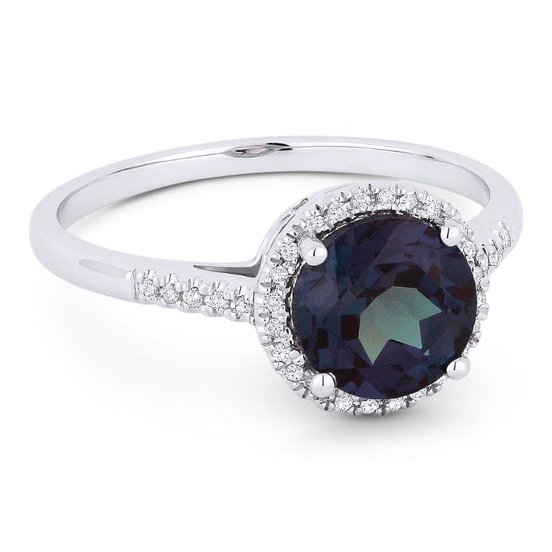 Madison L 14k White Gold Alexandrite & Diamond Ring