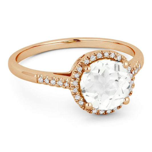 Madison L 14k Rose Gold Topaz & Diamond Ring