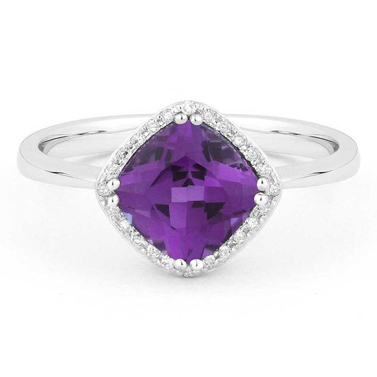 Madison L 14k White Gold Amethyst Ring