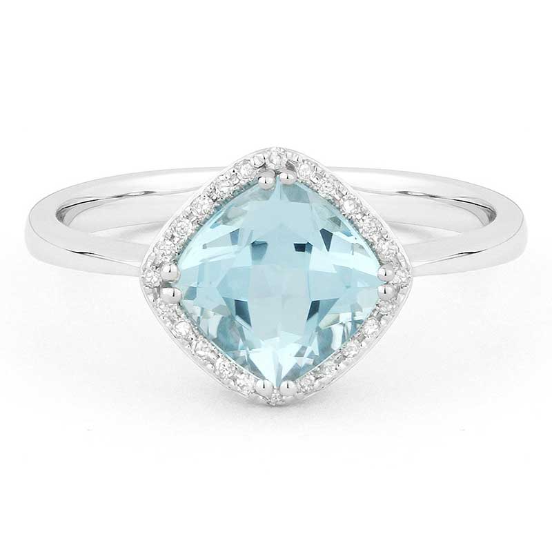 Madison L 14k White Gold Blue Topaz Ring