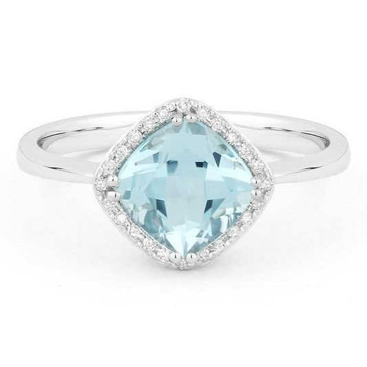 Madison L 14k White Gold Blue Topaz Ring