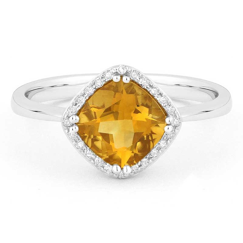 Madison L 14k White Gold Citrine Ring