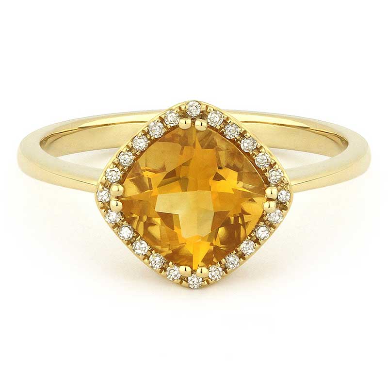 Madison L 14k Yellow Gold Citrine Ring