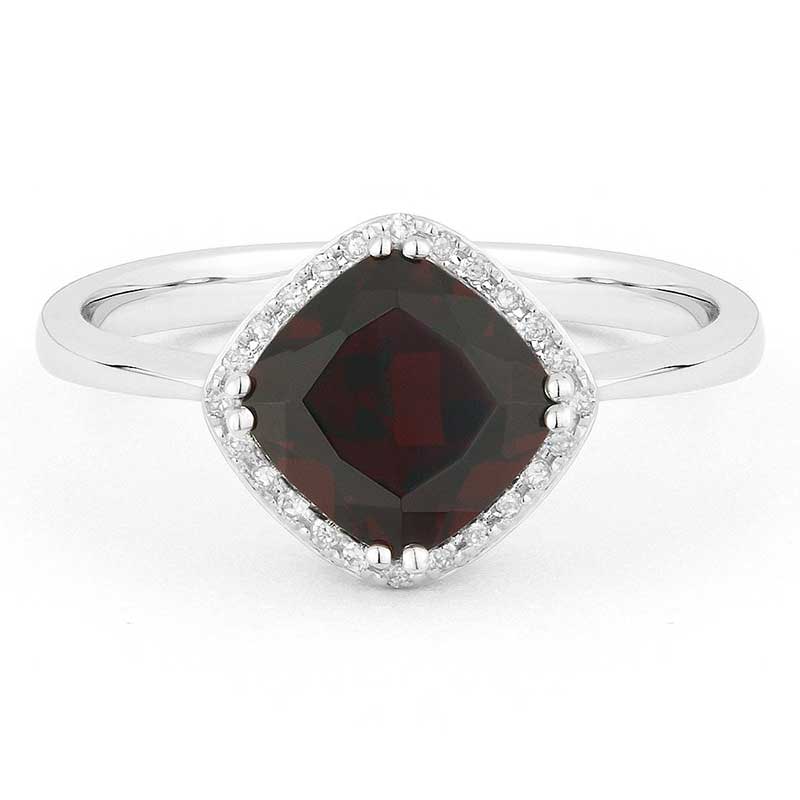 Madison L 14k White Gold Garnet Ring