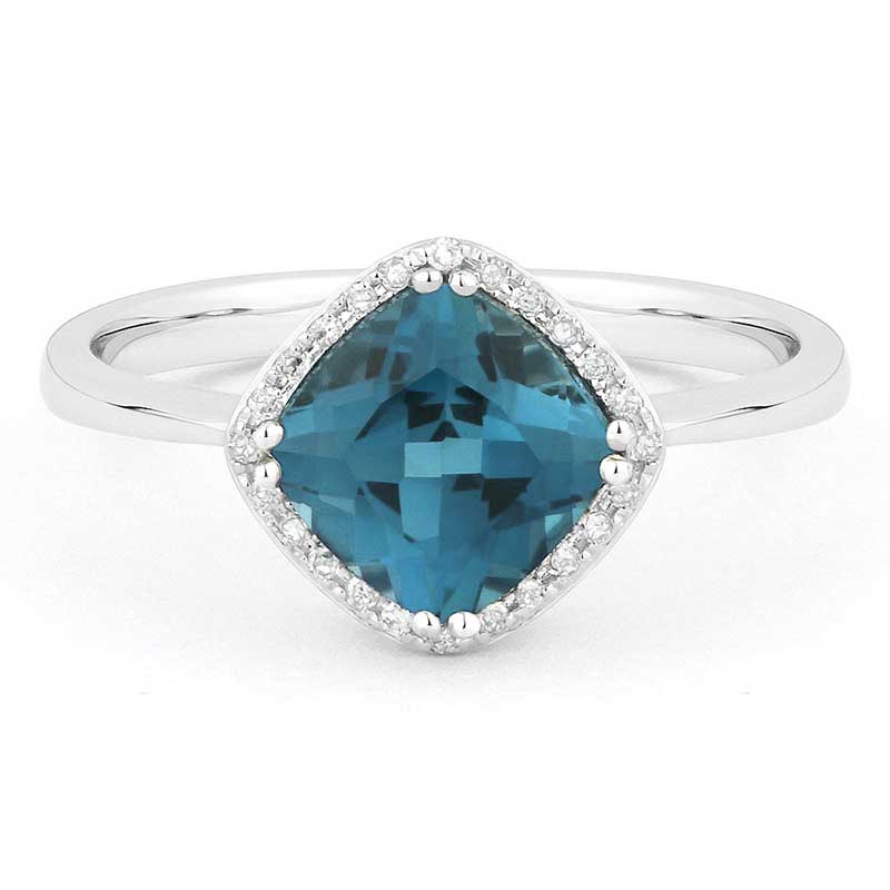 Madison L 14k White Gold London Blue Ring
