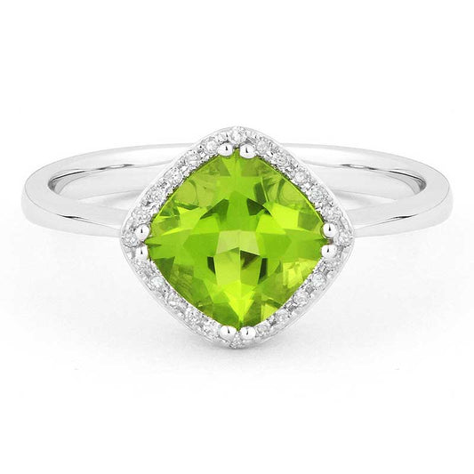 Madison L 14k White Gold Peridot Ring