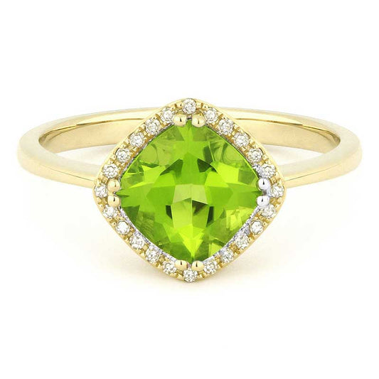 Madison L 14k Yellow Gold Peridot Ring