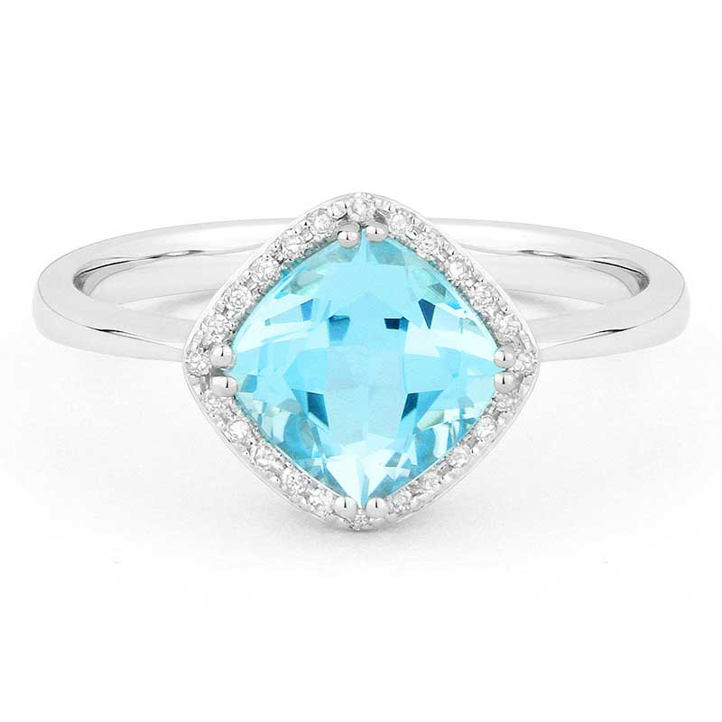 Madison L 14k White Gold Swiss Blue Topaz Ring