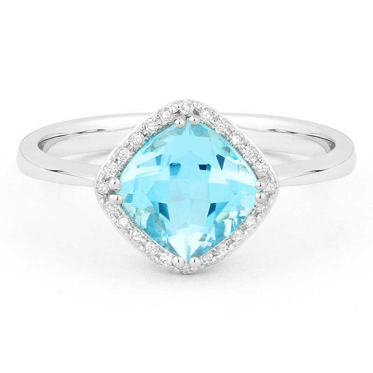 Madison L 14k White Gold Swiss Blue Topaz Ring