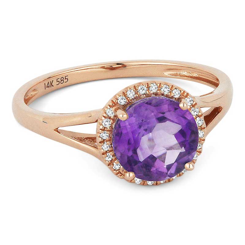 Madison L 14k Rose Gold Amethyst Ring