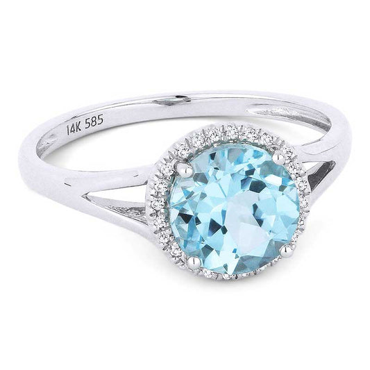 Madison L 14k White Gold Blue Topaz Ring