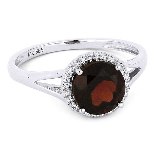 Madison L 14k White Gold Garnet Ring