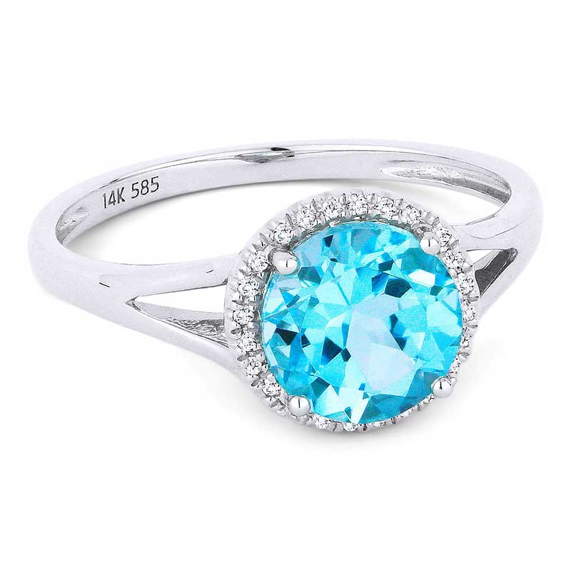 Madison L 14k White Gold Swiss Blue Topaz Ring