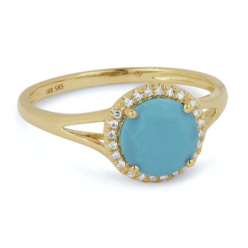 Madison L 14k Yellow Gold Turquoise Ring