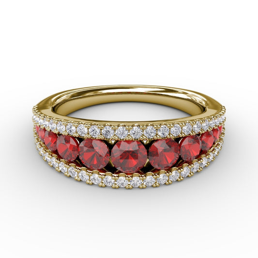 Fana Walk This Way Ruby and Diamond Ring