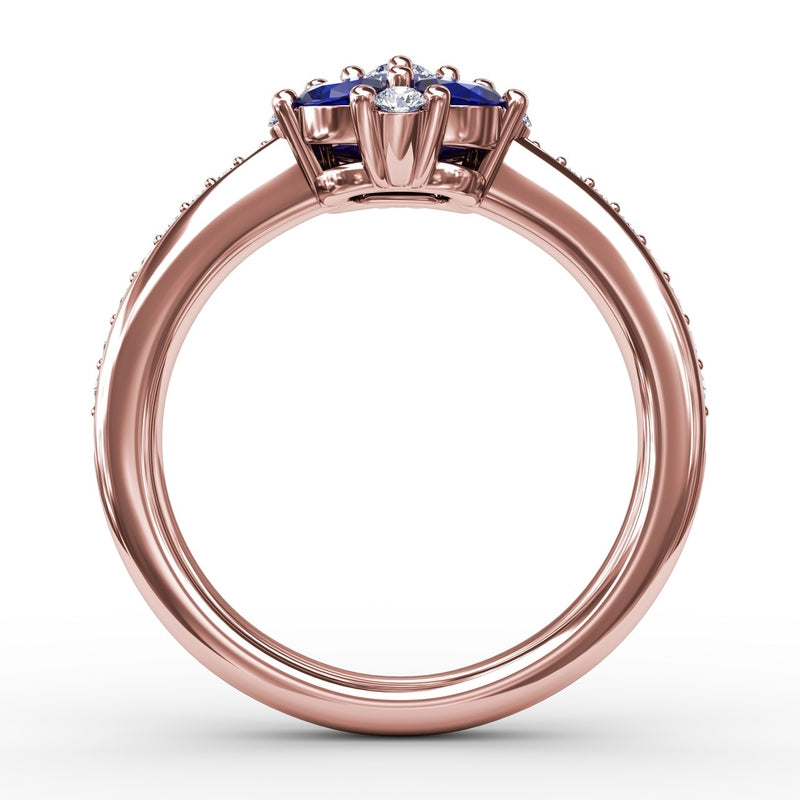 Fana Floral Sapphire and Diamond Ring