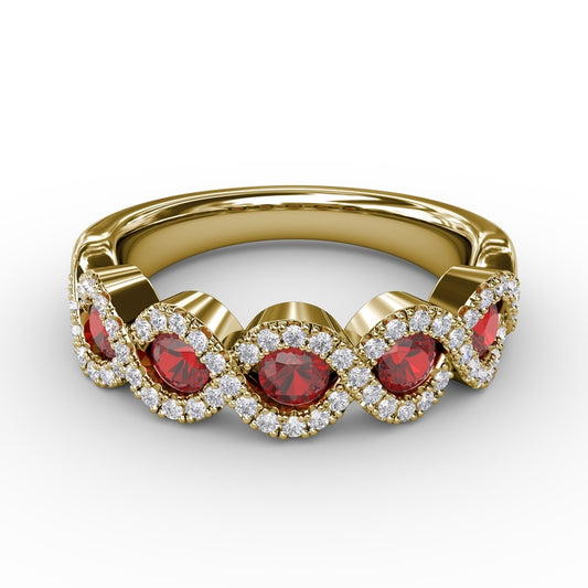 Fana Hold Me Close Ruby and Diamond Twist Ring