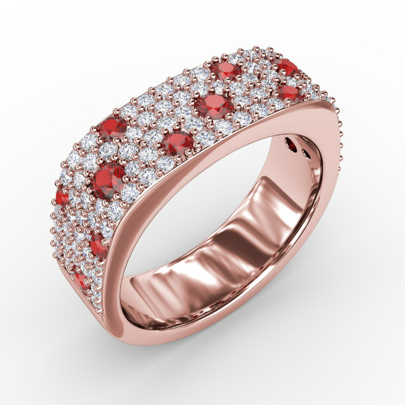 Fana Under the Stars Ruby-Speckled Diamond Ring