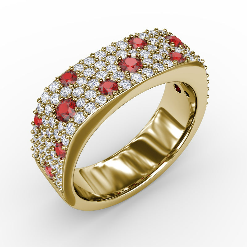 Fana Under the Stars Ruby-Speckled Diamond Ring