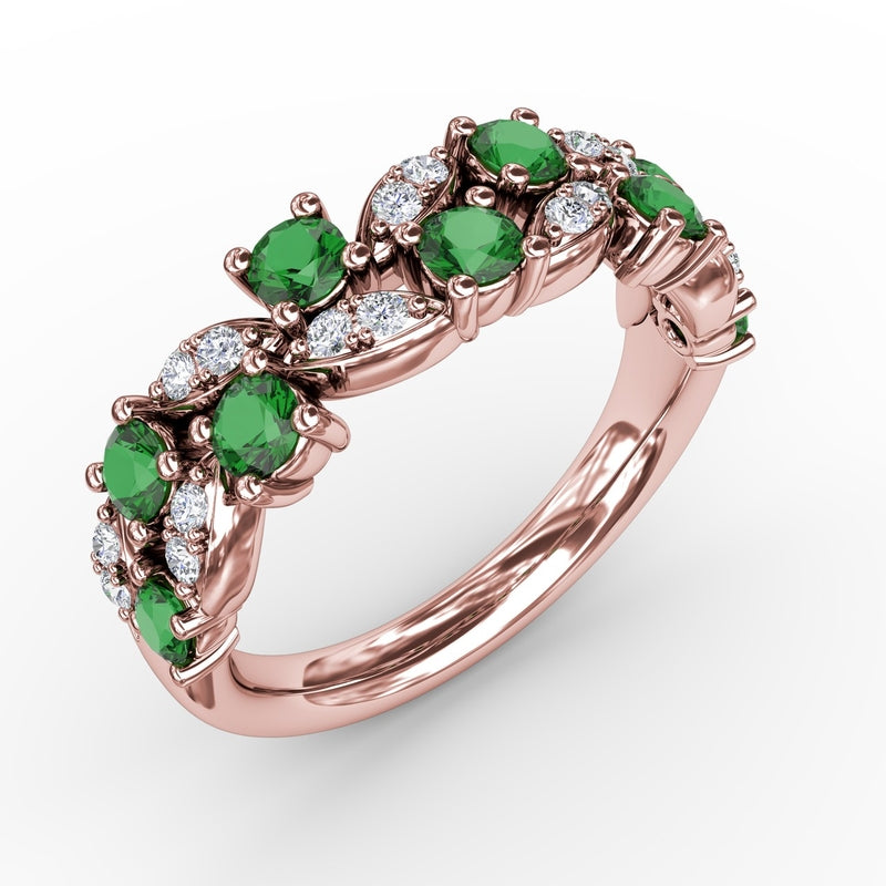 Fana Marquise Emerald and Diamond Ring
