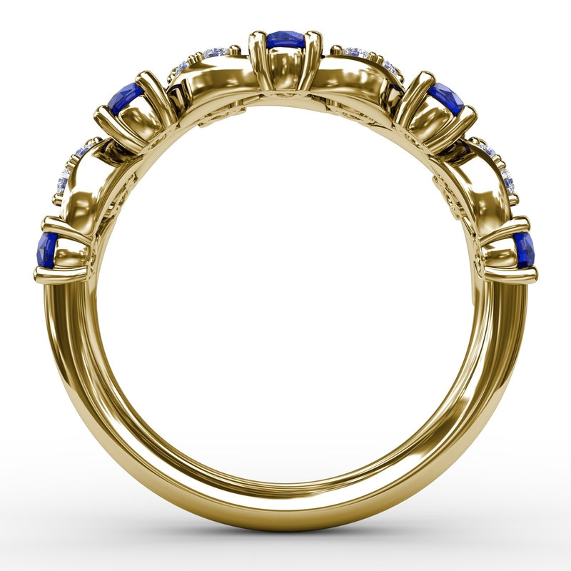 Fana Marquise Sapphire and Diamond Ring
