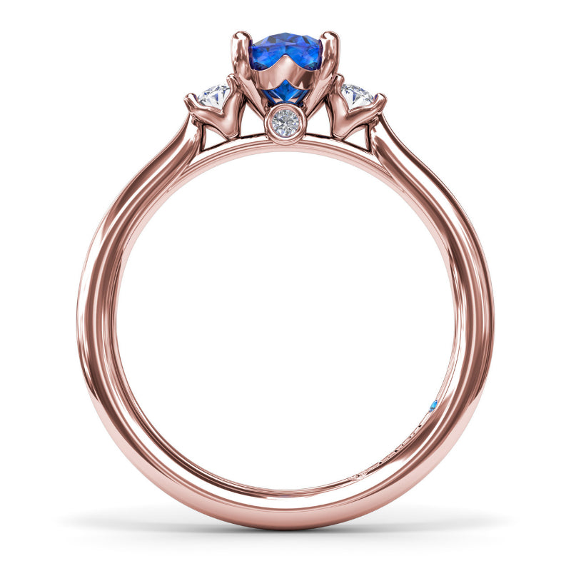 Fana Three Stone Sapphire and Diamond Ring