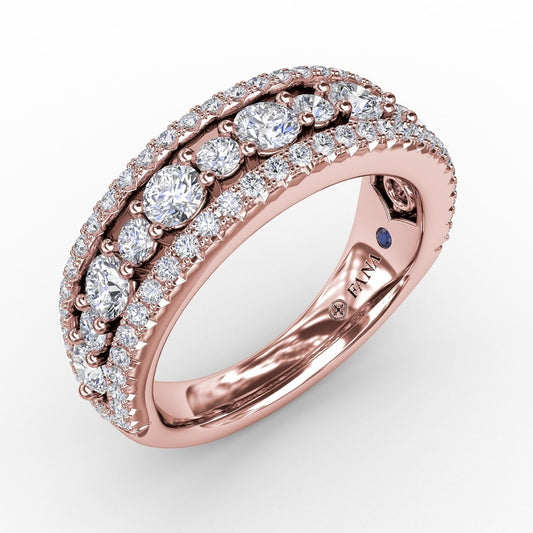 Fana Triple Row Diamond Band