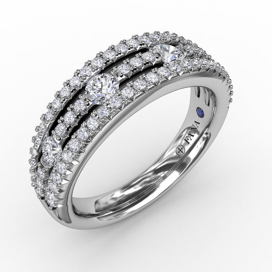 Fana Three-Row Diamond Band