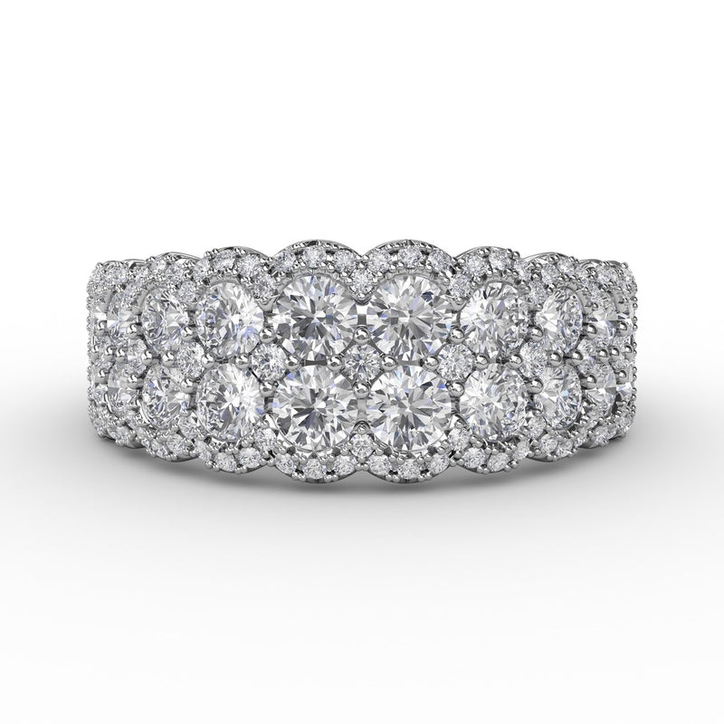 Fana Multi-Layered Round Diamond Band