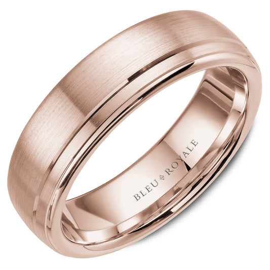 Bleu Royale Legacy Wedding Band 6.50mm Rose 18k Gold