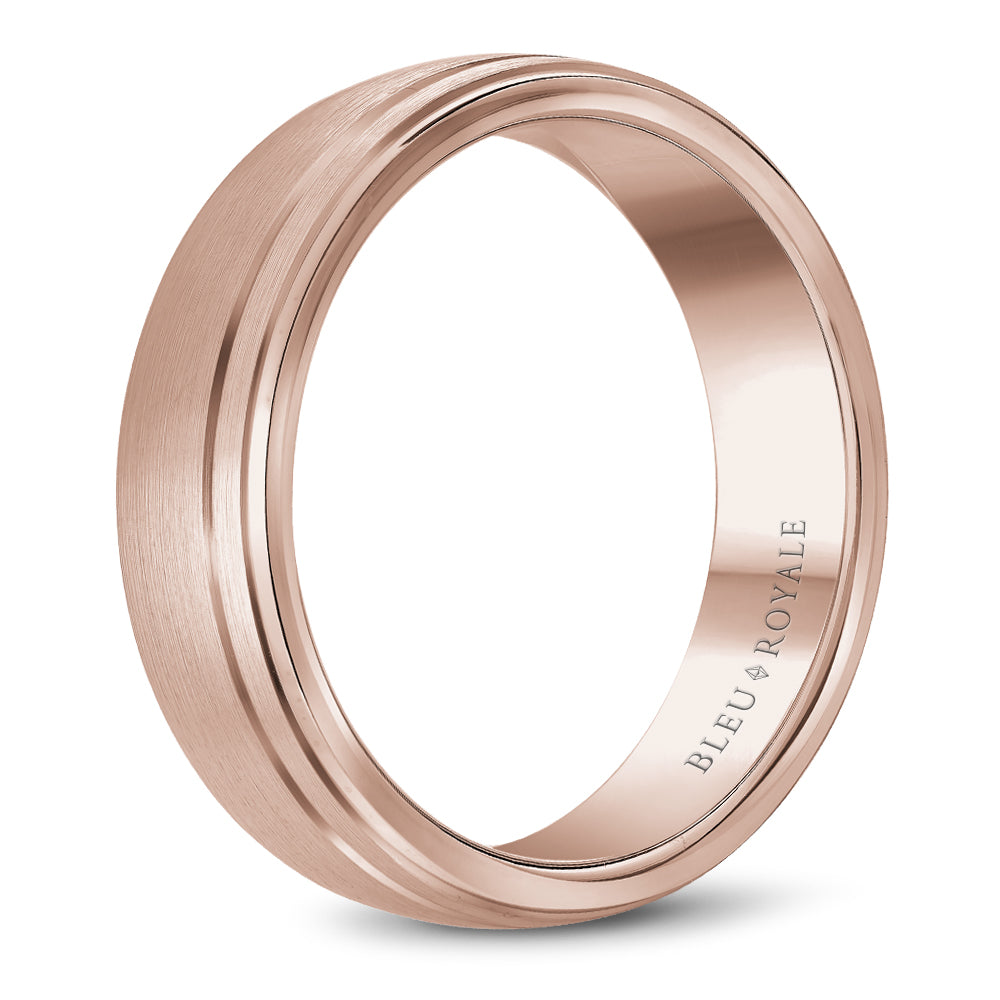 Bleu Royale Legacy Wedding Band 6.50mm Rose 14k Gold
