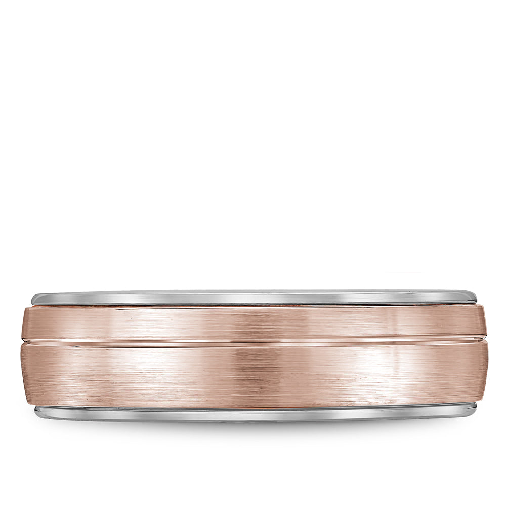 Bleu Royale Legacy Wedding Band 5.50mm Rose and White 14k Gold