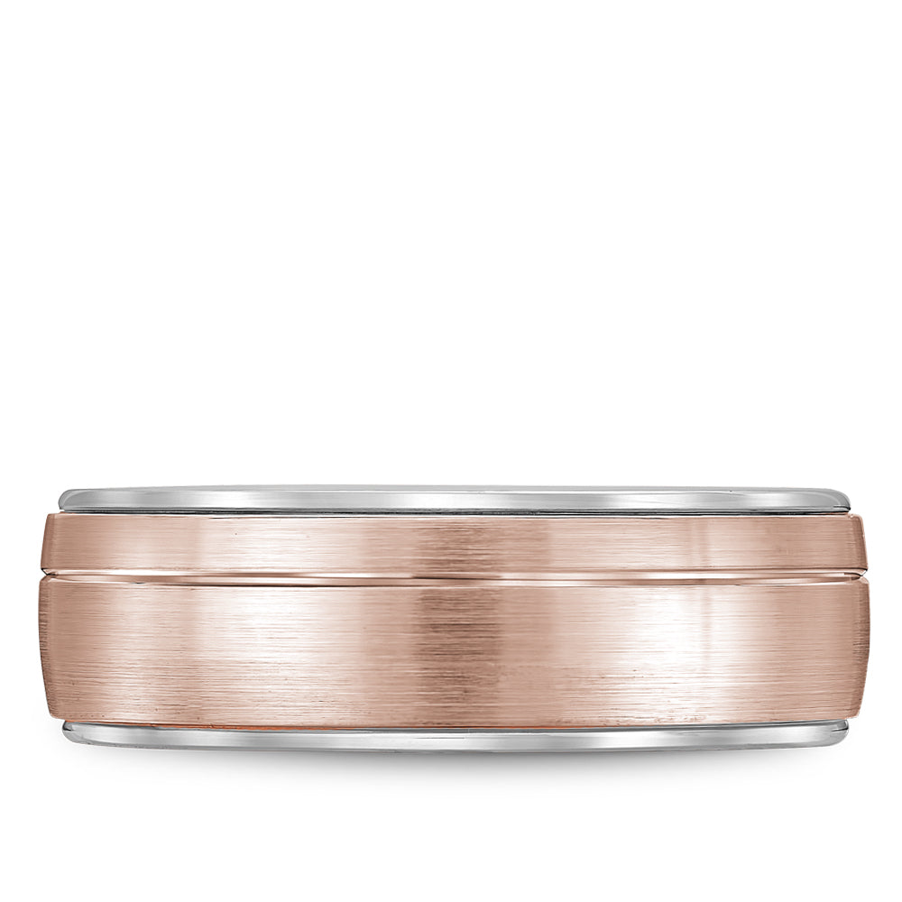 Bleu Royale Legacy Wedding Band 6.00mm Rose and White 14k Gold