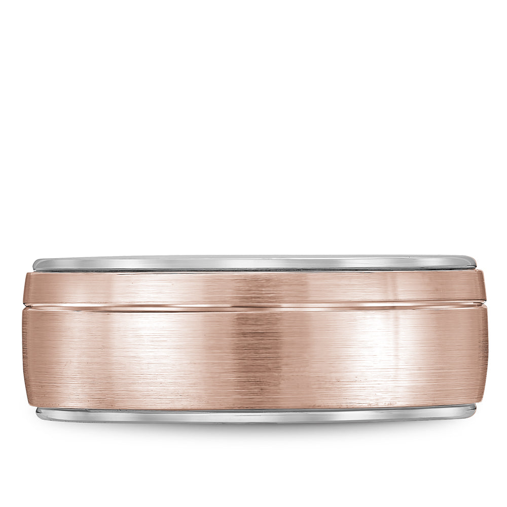 Bleu Royale Legacy Wedding Band 8.50mm Rose and White 18k Gold