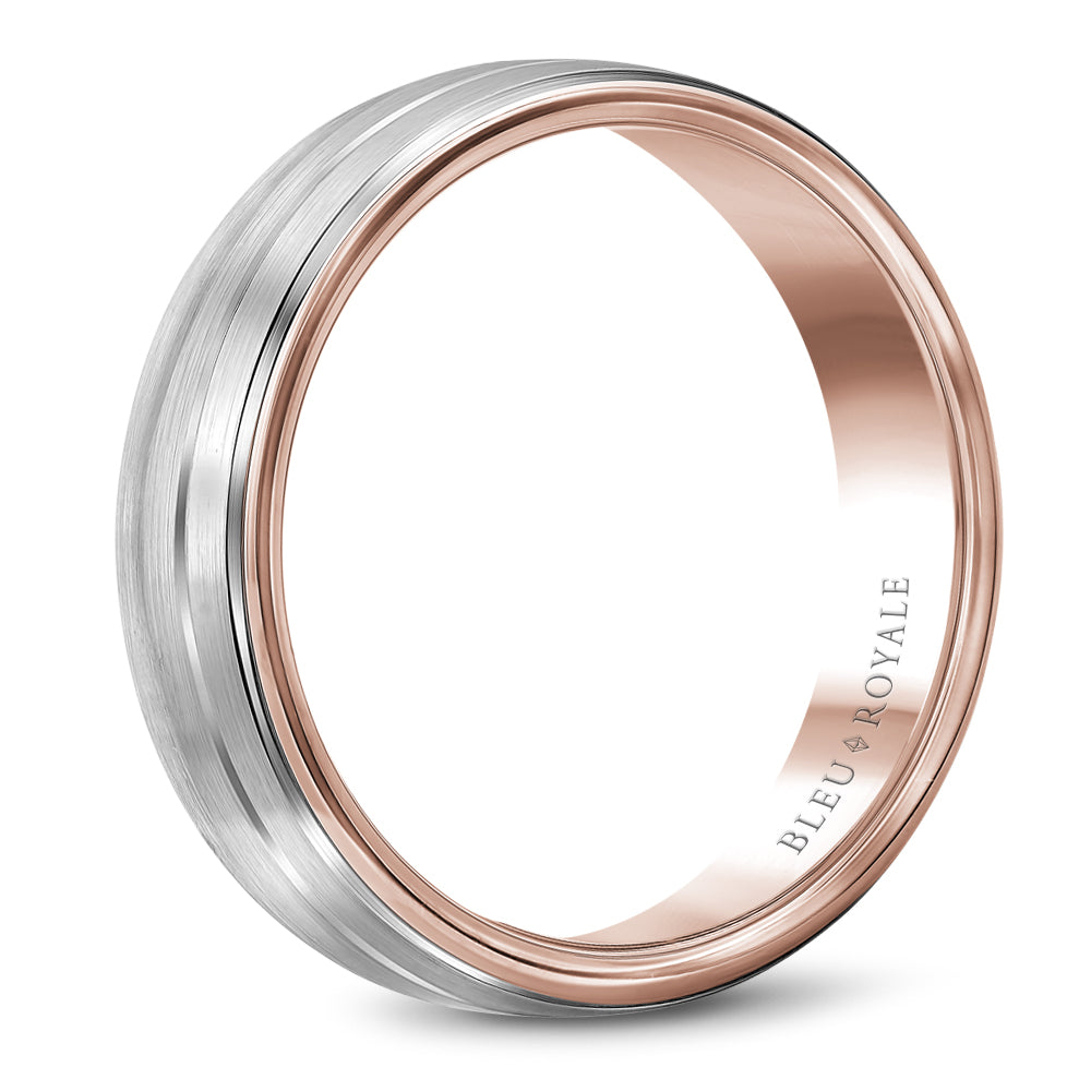Bleu Royale Legacy Wedding Band 5.50mm White and Rose 14k Gold