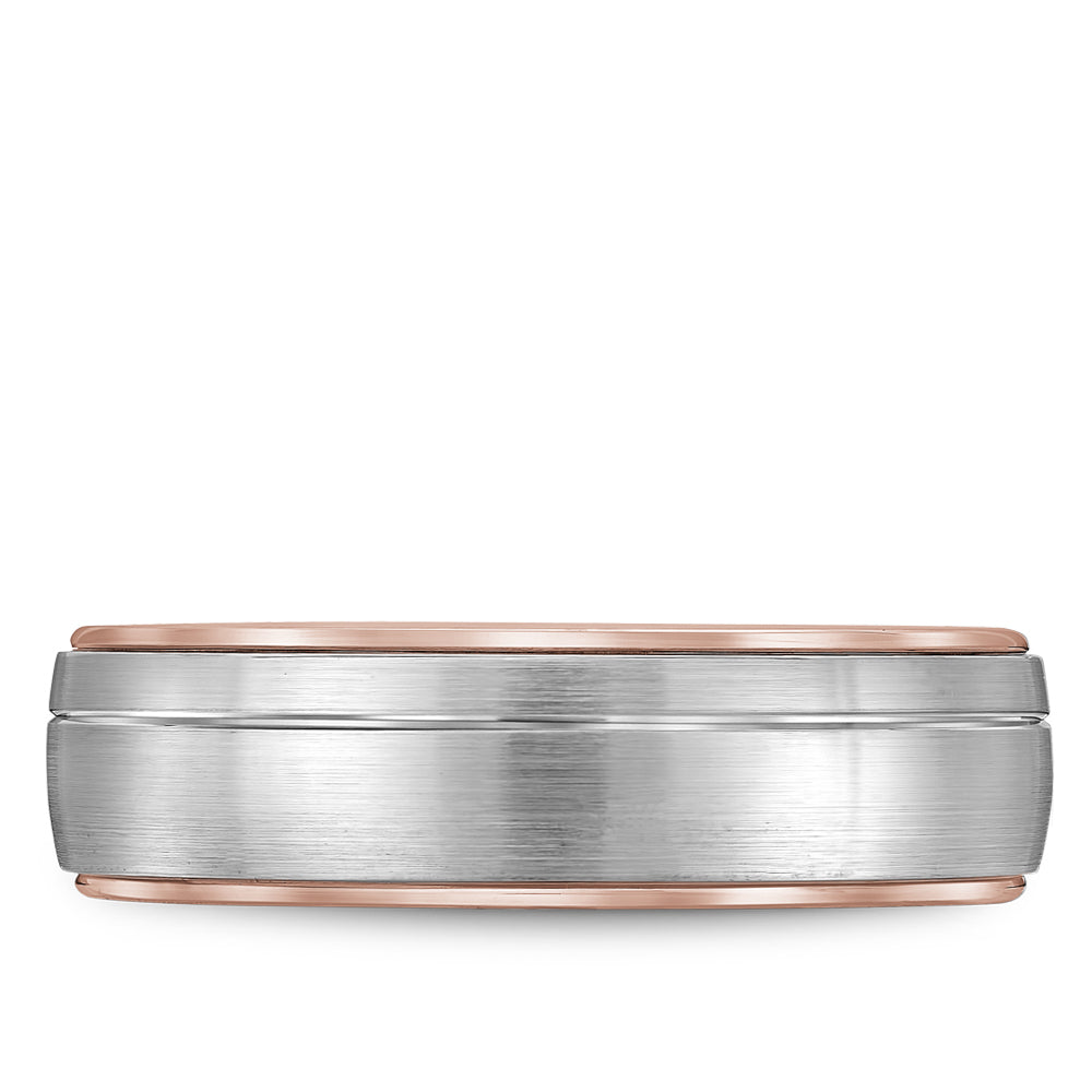 Bleu Royale Legacy Wedding Band 6.00mm White and Rose 18k Gold