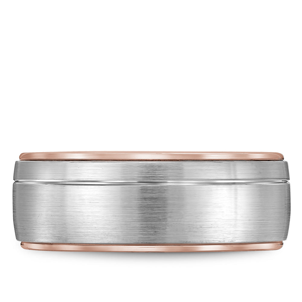 Bleu Royale Legacy Wedding Band 8.50mm White and Rose 14k Gold