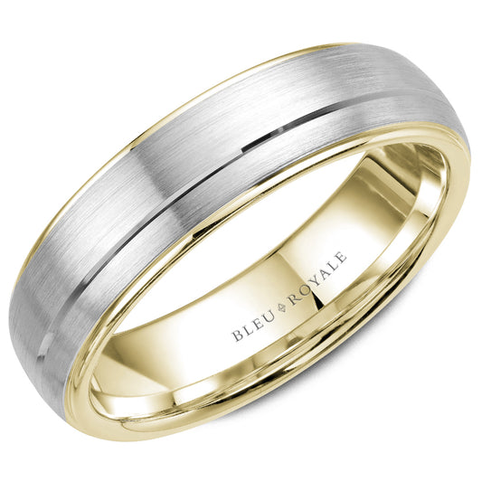 Bleu Royale Legacy Wedding Band 5.50mm White and Yellow 18k Gold