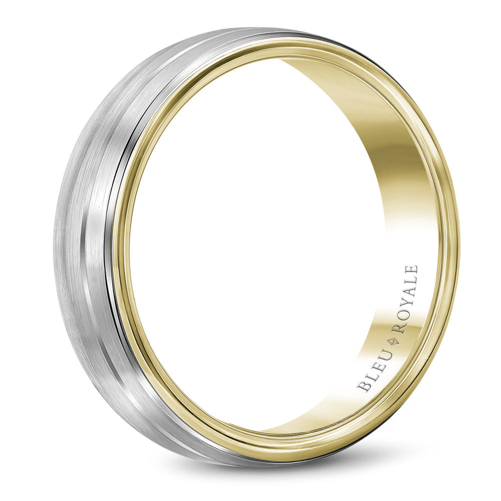 Bleu Royale Legacy Wedding Band 5.50mm White and Yellow 18k Gold