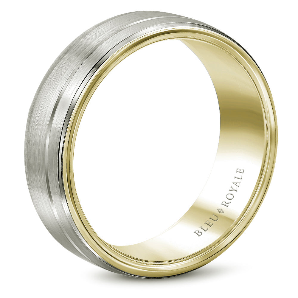 Bleu Royale Legacy Wedding Band 6.00mm White and Yellow 14k Gold