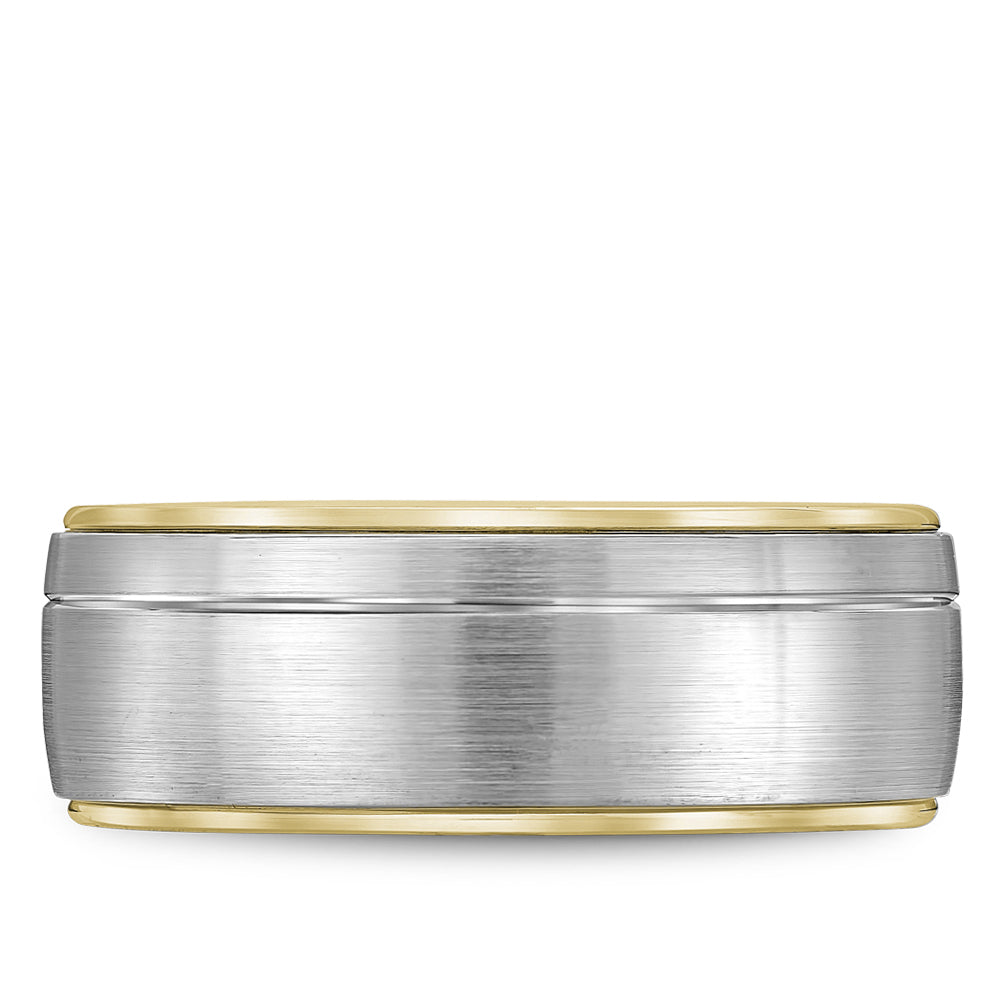 Bleu Royale Legacy Wedding Band 8.50mm White and Yellow 18k Gold