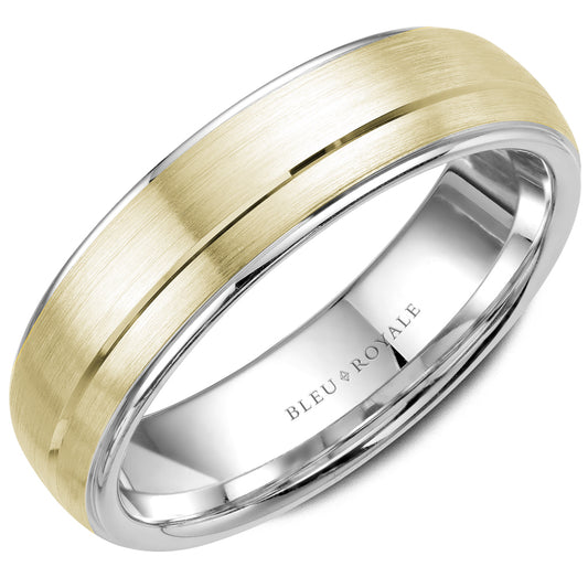 Bleu Royale Legacy Wedding Band 5.50mm Y&W 18k Gold