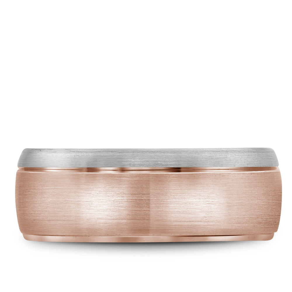 Bleu Royale Legacy Wedding Band 8.50mm Rose and White 14k Gold